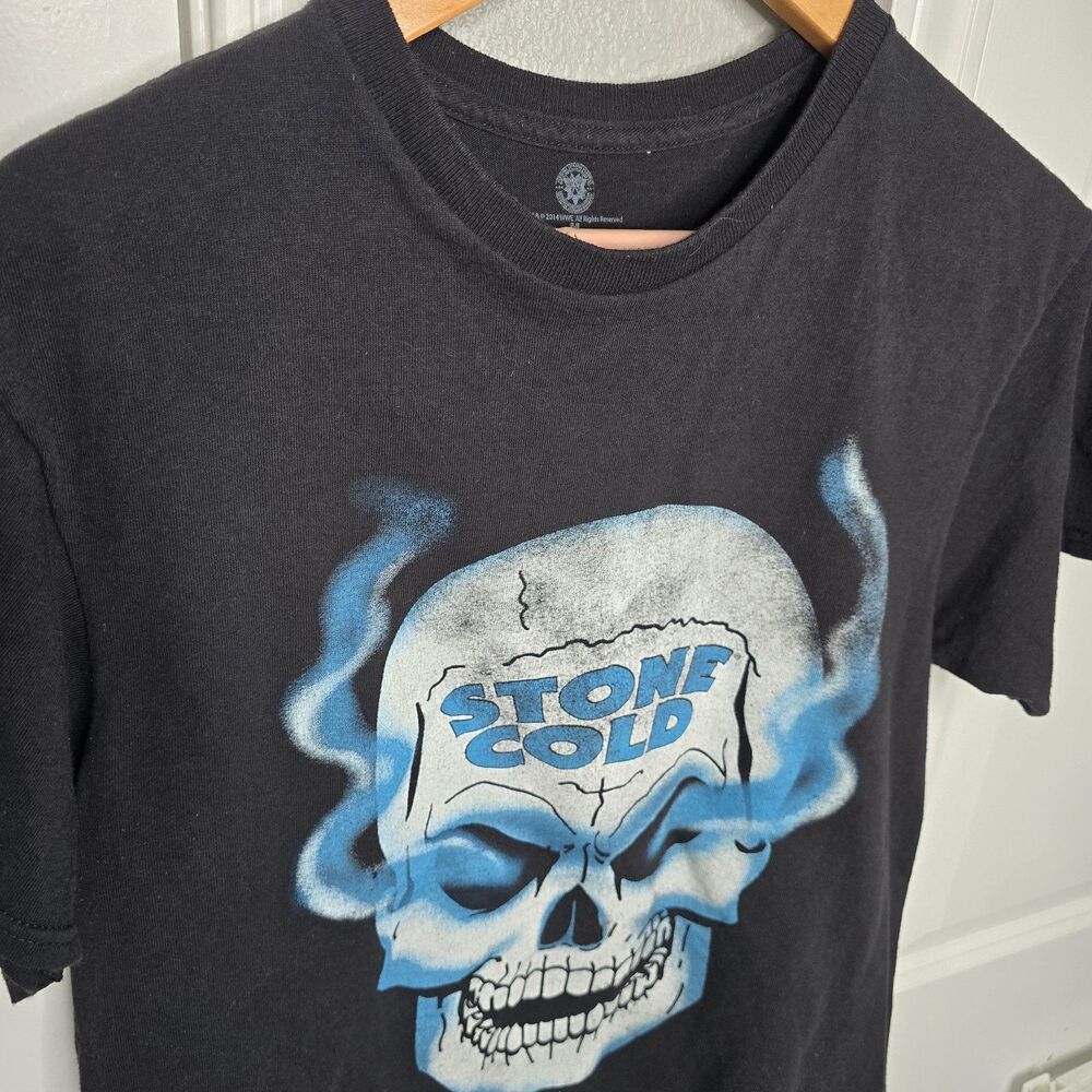 WWE Stone Cold Steve Austin Skull Graphic Design T-Shirt Medium